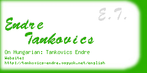 endre tankovics business card